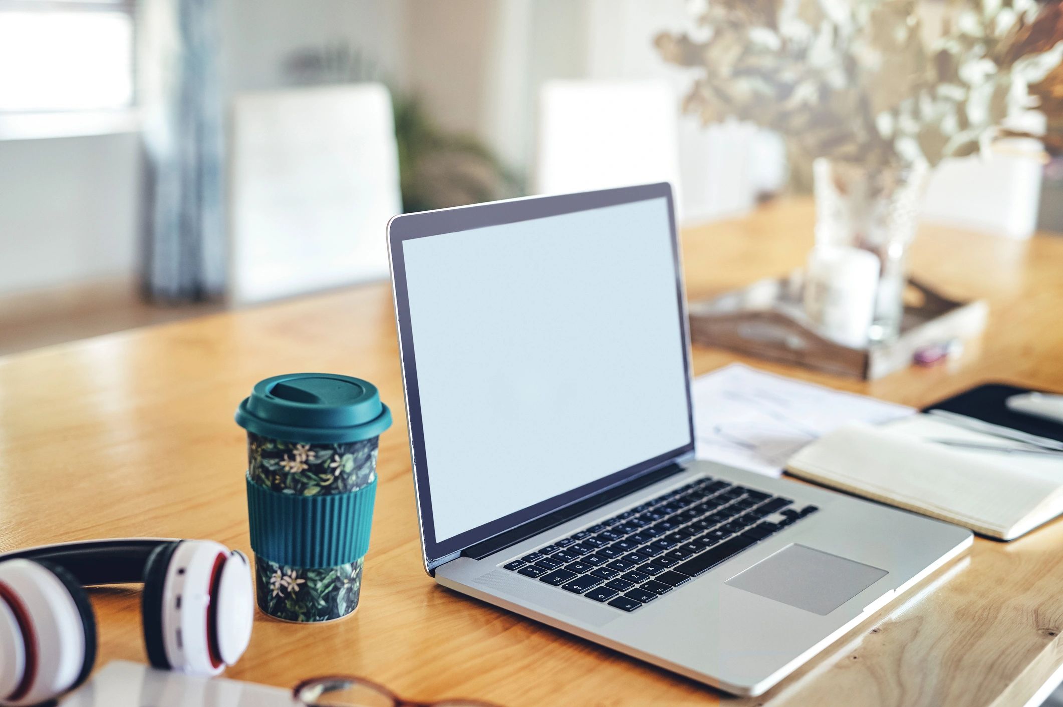 Minimal office desk scene