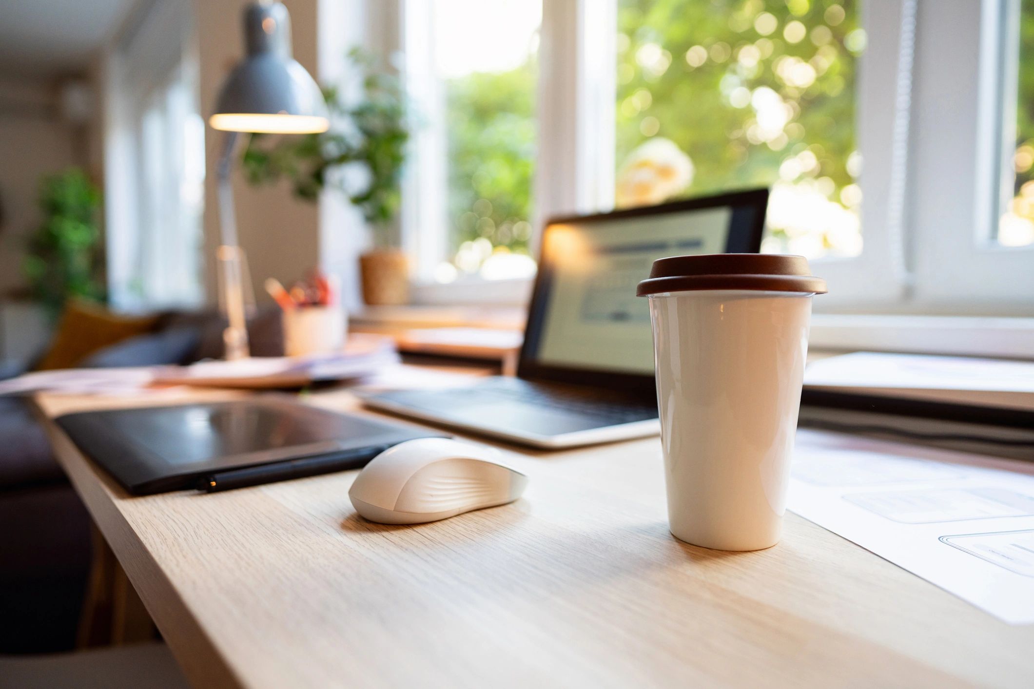 Home office desk setup
